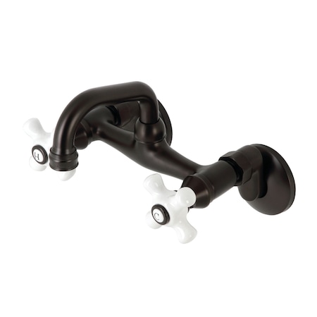 Kingston Brass KS612ORB Two-Handle Wall Mount Bar Faucet, Oil Rubbed Bronze KS612ORB